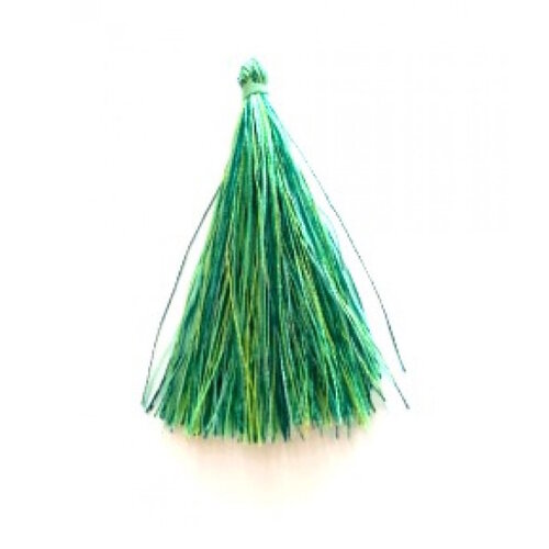 Draad Kwastje Tassel 65 mm Groen Mix