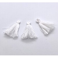 Draad Kwastje Tassel 30 mm3 stuks wit