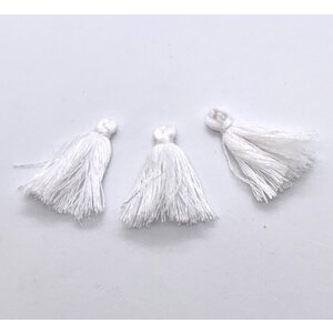 Hobby & Crafting Fun Draad Kwastje Tassel 30 mm3 stuks wit