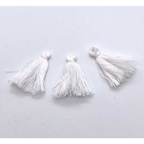 Draad Kwastje Tassel 30 mm3 stuks wit