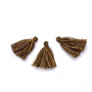 Hobby & Crafting Fun Draad Kwastje Tassel 30 mm 3 stuks Bruinmix