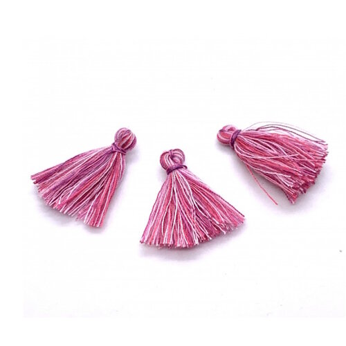 Draad Kwastje Tassel 30 mm 3 stuks Roze Mix