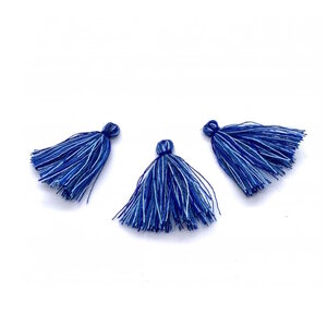 Hobby & Crafting Fun Draad Kwastje Tassel 30 mm 3 stuks Blauw Mix