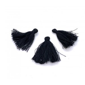 Hobby & Crafting Fun Draad Kwastje Tassel 30 mm 3 stuks Zwart