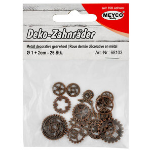 Meyco Metalen decoratieve tandwielen 25 stuks Koper Meyco Metalen decoratieve tandwielen 25 stuks Koper