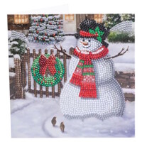 Diamond Painting Kerstkaart Smiling Snowman 18 x 18 cm