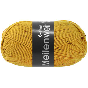 Lana Grossa Lana Grossa Meilenweit 150 gram 6 draads nr 9251 Mosterdgeel Tweed