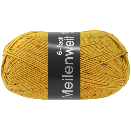 Lana Grossa Lana Grossa Meilenweit 150 gram 6 draads nr 9251 Mosterdgeel Tweed