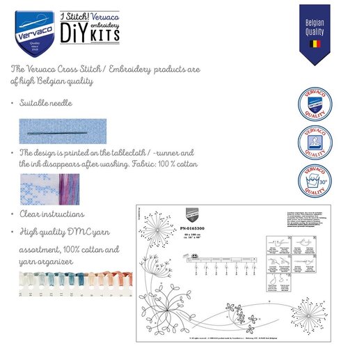 Vervaco Vervaco Tafelloper Borduurpakket Kamerplanten 0199691