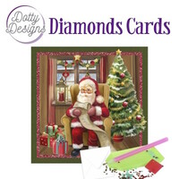 Diamond Painting Kaart Santa Claus With A Wish List