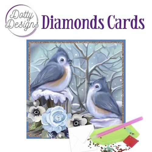 Dotty Designs   Diamond Painting Kerstkaart Vogels in de Sneeuw