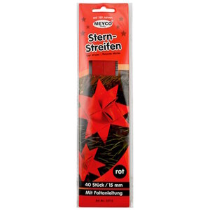 Meyco Papierstroken voor kerststerren maken 40 stuks 45 cm x 15 mm Rood