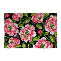 Voorbedrukt smyrna knoopkleedpakket Rose Bloemen 50 x 74,5 cm