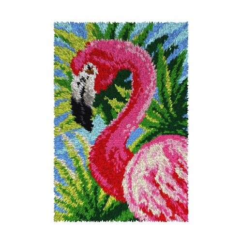 Orchidea Voorbedrukt smyrna knoopkleed Roze Flamingo 50 x 74,5 cm