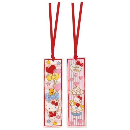 Vervaco Vervaco Bladwijzers Hello Kitty Doodle Hearts 2 stuks