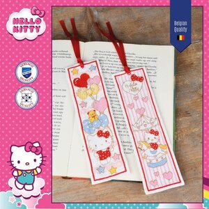 Vervaco Vervaco Bladwijzers Hello Kitty Doodle Hearts 2 stuks