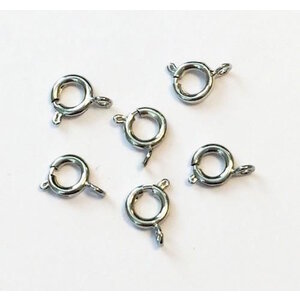 Hobby & Crafting Fun Veersluitingen zilverkleur 7 mm 6 stuks