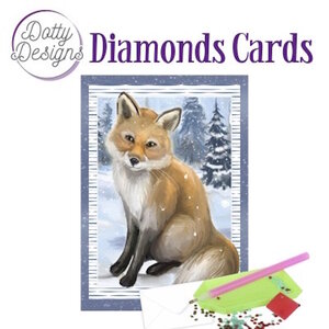 Dotty Designs   Diamond Painting Kaart Fox In The Snow