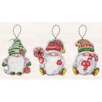 Borduurpakket Kersthangers Gnomes JK030 9 x 8 cm