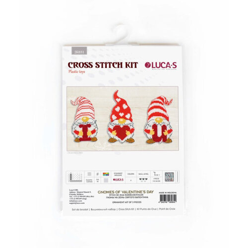 Luca S Borduurpakket Kersthangers Gnomes of Valentine's Day SJK031 7 x 14 cm