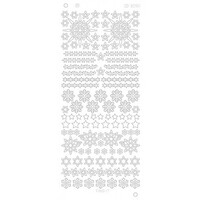 Stickervel Various Stars Snowflake Platinum Zilver