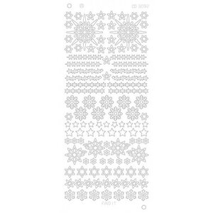 Card Deco Stickervel Various Stars Snowflake Platinum
