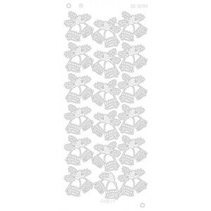 Card Deco Stickervel X-Mas Bells Platinum