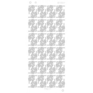 Card Deco Stickervel X-Mas Bells Corners Platinum