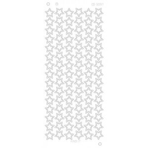 Card Deco Stickervel Stars Platinum  1 formaat