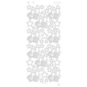 Card Deco Stickervel Kerstkaarsjes