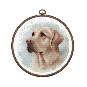 Luca S Luca S Borduurpakket Labrador 16 x 16 cm met Ring  SBC211 Luca S Luca S Borduurpakket Labrador 16 x 16 cm met Ring  SBC211