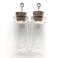 Mini glazen flesjes met kurk & schroef 22 x 40 mm