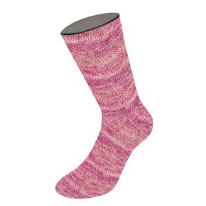 Lana Grossa Lana Grossa Meilenweit Socktober 100 gram nr 4339 Fuchsia Roze Mix