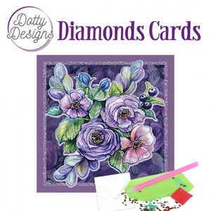 Dotty Designs   Diamond Painting Kaart Purple Flowers