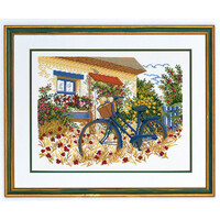 Eva Rosenstand Borduurpakket Blauwe Fiets 40 x 50 cm 14-153