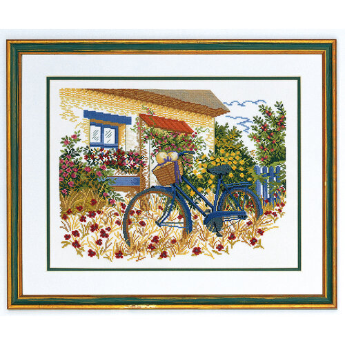 Eva Rosenstand Eva Rosenstand Borduurpakket Blauwe Fiets 40 x 50 cm 14-153