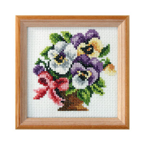 Orchidea Voorbedrukt Borduurpakketje Viooltjes in pot 11 x 11 cm Orchidea Voorbedrukt Borduurpakketje Viooltjes in pot 11 x 11 cm