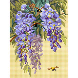 Orchidea Gobelin Bedrukt Stramien Blauwe Regen 30 x 40 cm SA3517