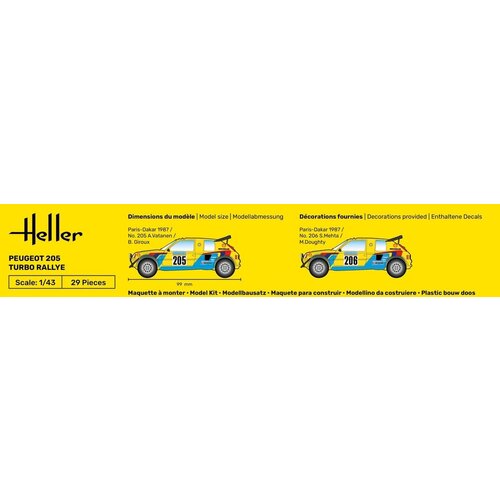 Heller Heller Bouwpakket peugeot 205 Turbo Rally sc