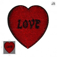 Applicatie Kleding Rode Rood Love Hart 7 x 7 cm