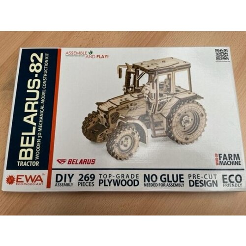 Eco Wood Art Modelbouwpakket 3D Mechanische Puzzel Belarus 82 Tractor