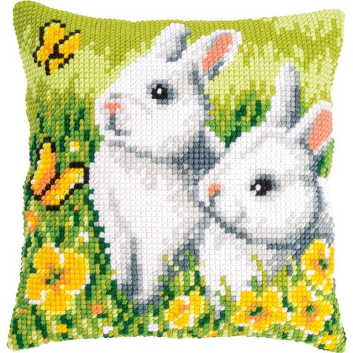 Vervaco Vervaco Borduurpakket Kussen Konijnen en Vlinders  PN-0200552 40 x 40 cm