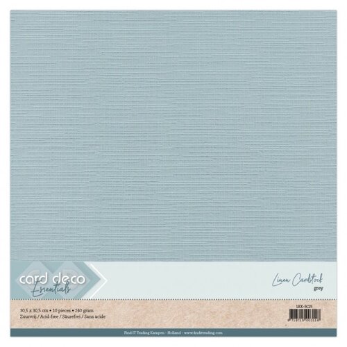 Card Deco Card Deco Linnenkarton 30.5 x 30.5 cm 10 vel Grijs