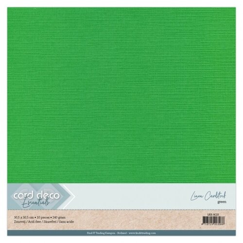 Card Deco Card Deco Linnenkarton 30.5 x 30.5 cm 10 vel Groen