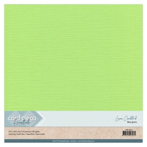 Card Deco Card Deco Linnenkarton 30.5 x 30.5 cm 10 vel May Green