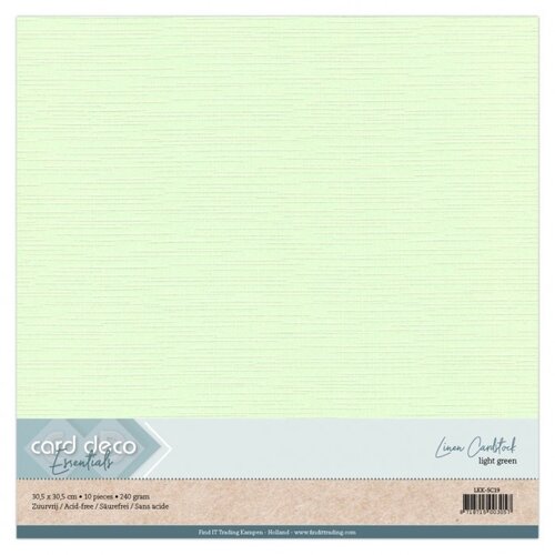 Card Deco Card Deco Linnenkarton 30.5 x 30.5 cm 10 vel Lichtgroen