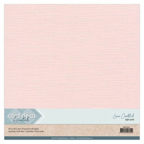 Card Deco Card Deco Linnenkarton 30.5 x 30.5 cm 10 vel Lichtroze