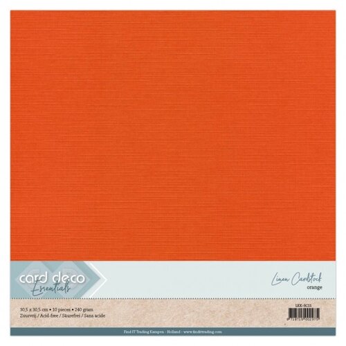 Card Deco Card Deco Linnenkarton 30.5 x 30.5 cm 10 vel Oranje