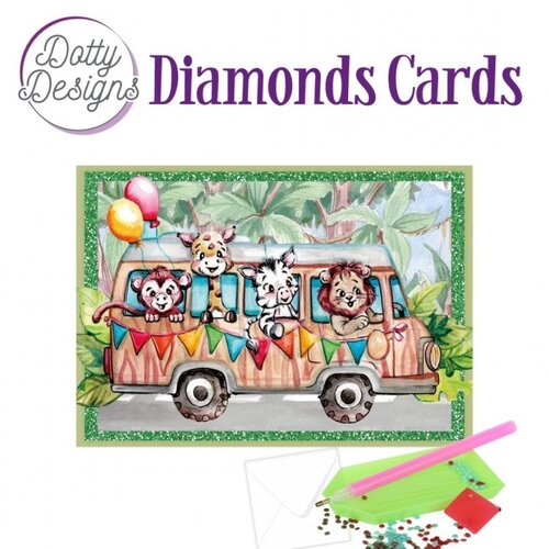 Dotty Designs   Diamond Painting Kaart Jungle Bus