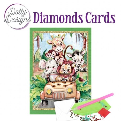 Dotty Designs   Diamond Painting Kaart Jungle Car